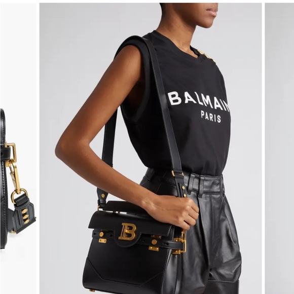 Balmain Black Mini Bag with Gold Accents - Picture 2 of 7